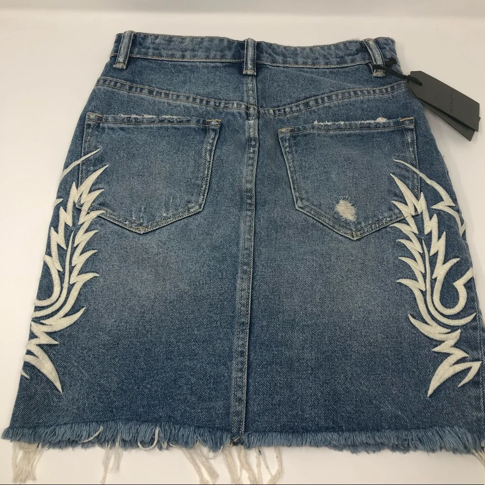 ALL SAINTS Philly Denim Skirt in Indigo Blue Size 2 - Picture 7 of 8